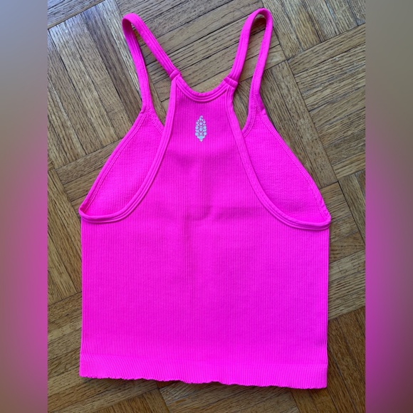 NWOT Free People Happiness Runs Long Crop Top in Hot Pink Size XL - Picture 5 of 12